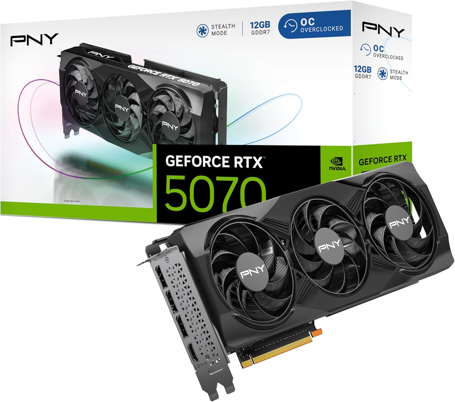 PNY NVIDIA GeForce RTX 5070 OC Triple Fan, Graphics Card 12GB GDDR7 PNY NVIDIA GeForce RTX 5070 OC Triple Fan, Graphics Card 12GB GDDR7